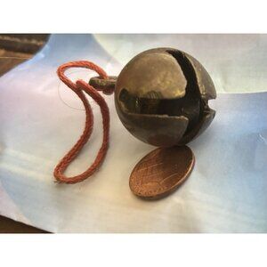Antique Vintage Number 4 Brass Sleigh Bell Petal Design